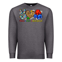 Charcoal Heather peace love understand Premium Sweatshirt - Zillion Design Studio