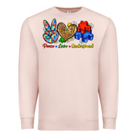 Pale Pink peace love understand Premium Sweatshirt - Zillion Design Studio