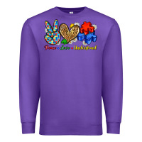 Purple peace love understand Premium Sweatshirt - Zillion Design Studio
