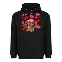 Black valentine's day cockapoo Heavyweight Hoodie - RanaPortraitStore
