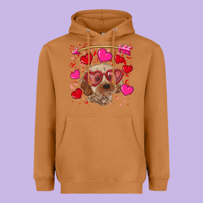 Heavyweight Hoodie valentine's day cockapoo