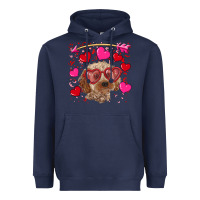 Navy valentine's day cockapoo Heavyweight Hoodie - RanaPortraitStore