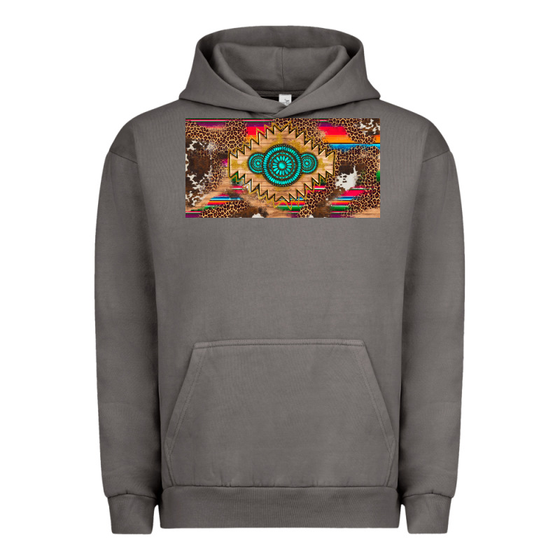 Western Gemstone And Leopard With Serape Licanse Plate Urban Hoodie by Artiststas | Teevron
