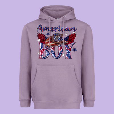 Heavyweight Hoodie American boy with cowboy