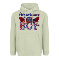 Matcha American boy with cowboy Heavyweight Hoodie - texasbilliewilder