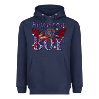 Navy American boy with cowboy Heavyweight Hoodie - texasbilliewilder
