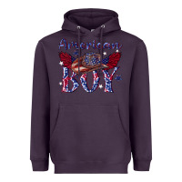 Plum American boy with cowboy Heavyweight Hoodie - texasbilliewilder