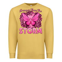 Antique Gold Stronger Than The Storm Breast Cancer Premium Sweatshirt - texasbilliewilder