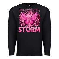 Black Stronger Than The Storm Breast Cancer Premium Sweatshirt - texasbilliewilder