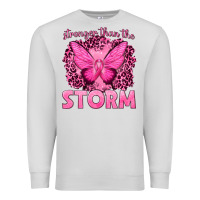 Dove Grey Stronger Than The Storm Breast Cancer Premium Sweatshirt - texasbilliewilder