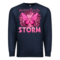 Navy Stronger Than The Storm Breast Cancer Premium Sweatshirt - texasbilliewilder