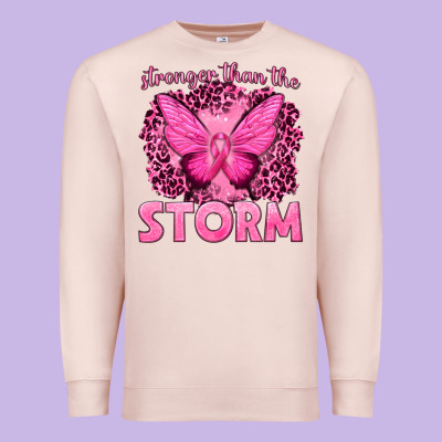 Stronger Than The Storm Breast Cancer Premium Sweatshirt Designed By Texasbilliewilder