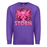 Purple Stronger Than The Storm Breast Cancer Premium Sweatshirt - texasbilliewilder