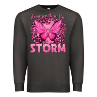 Smoke Stronger Than The Storm Breast Cancer Premium Sweatshirt - texasbilliewilder