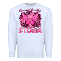 White Stronger Than The Storm Breast Cancer Premium Sweatshirt - texasbilliewilder