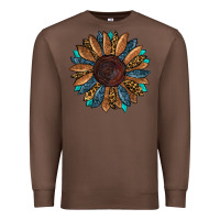Chestnut fall tooled lather leopard Premium Sweatshirt - RanaPortraitStore