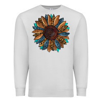 Dove Grey fall tooled lather leopard Premium Sweatshirt - RanaPortraitStore