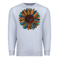 Heather Grey fall tooled lather leopard Premium Sweatshirt - RanaPortraitStore