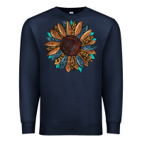 Navy fall tooled lather leopard Premium Sweatshirt - RanaPortraitStore