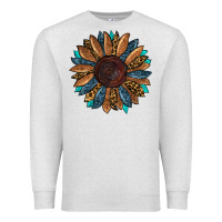 Oatmeal Heather fall tooled lather leopard Premium Sweatshirt - RanaPortraitStore