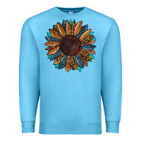Ocean Blue fall tooled lather leopard Premium Sweatshirt - RanaPortraitStore
