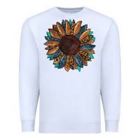 White fall tooled lather leopard Premium Sweatshirt - RanaPortraitStore