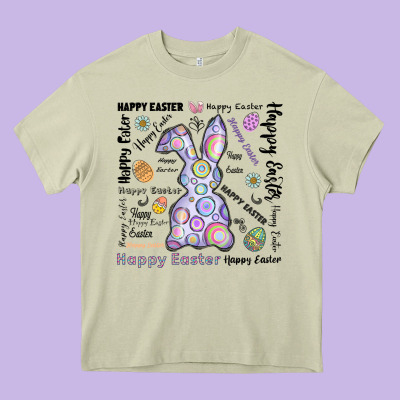 Happy Easter Heavy Core Tee Designed By Cowhidedigitalart