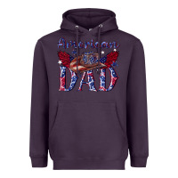 Plum American dad with cowboy Heavyweight Hoodie - texasbilliewilder