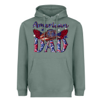Sage American dad with cowboy Heavyweight Hoodie - texasbilliewilder