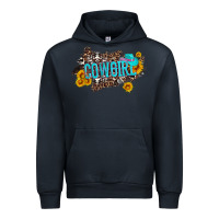Navy western cowgirl and sunflower with hat and cowhide leopard Urban Hoodie - Artiststas