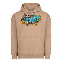 Pigment Burro western cowgirl and sunflower with hat and cowhide leopard Urban Hoodie - Artiststas