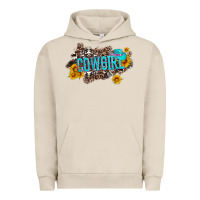 Pigment French Oak western cowgirl and sunflower with hat and cowhide leopard Urban Hoodie - Artiststas