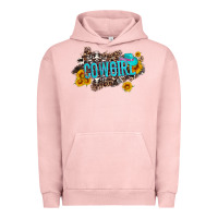 Pigment Salmon western cowgirl and sunflower with hat and cowhide leopard Urban Hoodie - Artiststas