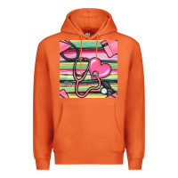 Carrot Nurse Stethoscope Seamless Pattern Premium Hoodie - BundleAndBundleShop
