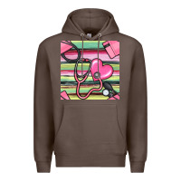 Coffee Nurse Stethoscope Seamless Pattern Premium Hoodie - BundleAndBundleShop