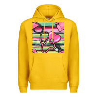 Lemon Nurse Stethoscope Seamless Pattern Premium Hoodie - BundleAndBundleShop