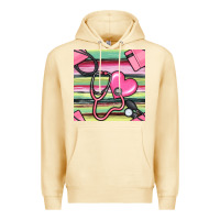 Pina Colada Nurse Stethoscope Seamless Pattern Premium Hoodie - BundleAndBundleShop