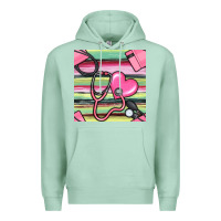 Seafoam Nurse Stethoscope Seamless Pattern Premium Hoodie - BundleAndBundleShop