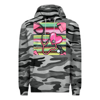 Slate Camo Nurse Stethoscope Seamless Pattern Premium Hoodie - BundleAndBundleShop