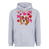 Heather Grey valentine's day  beagle Heavyweight Hoodie - RanaPortraitStore