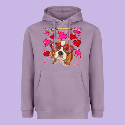 Heavyweight Hoodie valentine's day  beagle