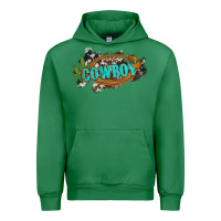 Emerald western cowboy and hat with cactus and cowhide Urban Hoodie - Artiststas