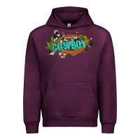 Mauve Wine western cowboy and hat with cactus and cowhide Urban Hoodie - Artiststas