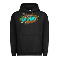 Pigment Black western cowboy and hat with cactus and cowhide Urban Hoodie - Artiststas