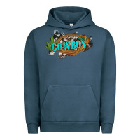 Pigment Midnight Navy western cowboy and hat with cactus and cowhide Urban Hoodie - Artiststas