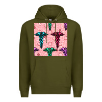 Army Green Medicine Seamless Pattern Premium Hoodie - BundleAndBundleShop