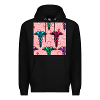 Black Medicine Seamless Pattern Premium Hoodie - BundleAndBundleShop