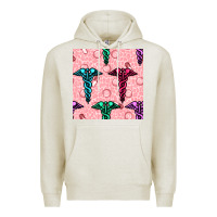 Oatmeal Heather Medicine Seamless Pattern Premium Hoodie - BundleAndBundleShop