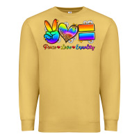 Antique Gold peace love equality Premium Sweatshirt - Zillion Design Studio