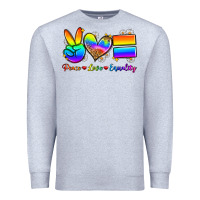 Heather Grey peace love equality Premium Sweatshirt - Zillion Design Studio